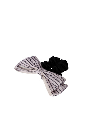 Striped H Logo Ribbon Hair Tie