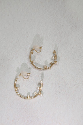Crystal Pearl Hoop Earrings