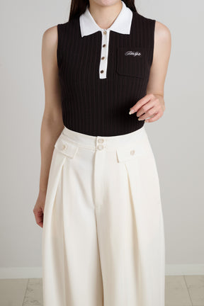 Calina Polo Knit Top