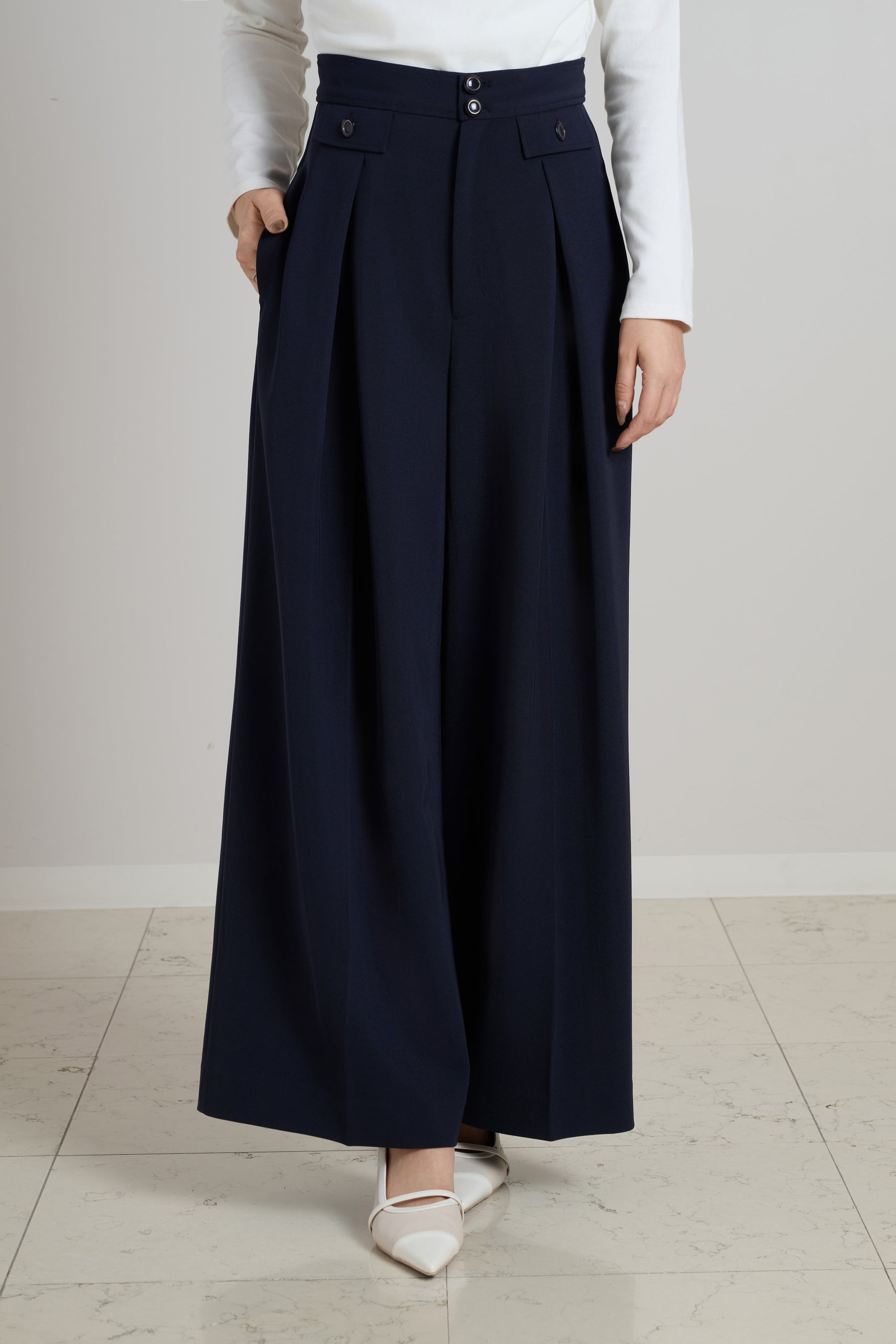 スカート Front Overlap Pants Her Lip To 6月上旬発送】Flap Wide-Leg Pants