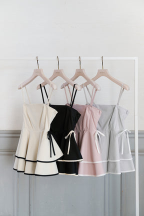 【vanilla / baby sky / powder pink】Lumiere Frilled Peplum Top