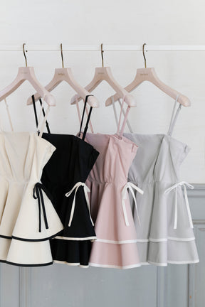 【vanilla / baby sky / powder pink】Lumiere Frilled Peplum Top