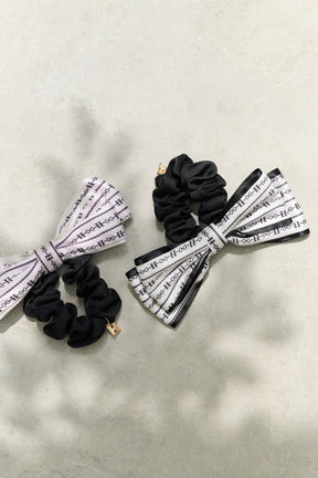 Striped H Logo Ribbon Hair Tie