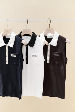 Calina Polo Knit Top