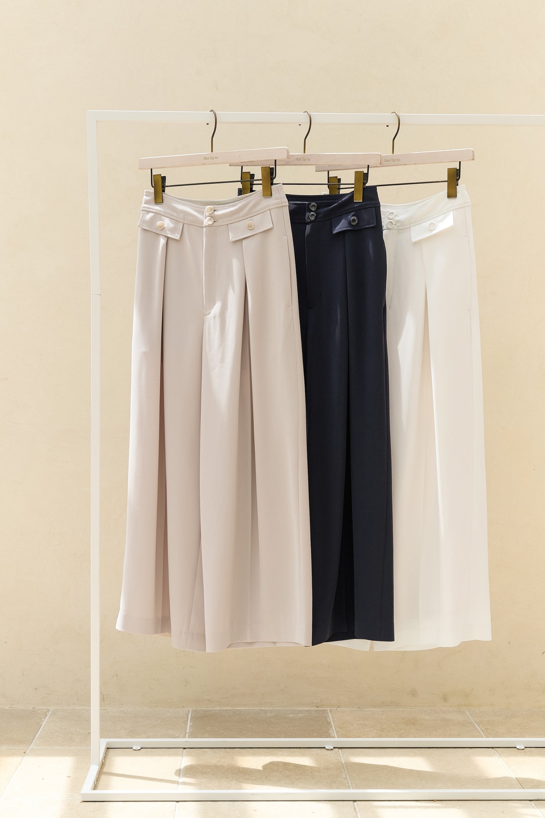 Flap Wide-Leg Pants