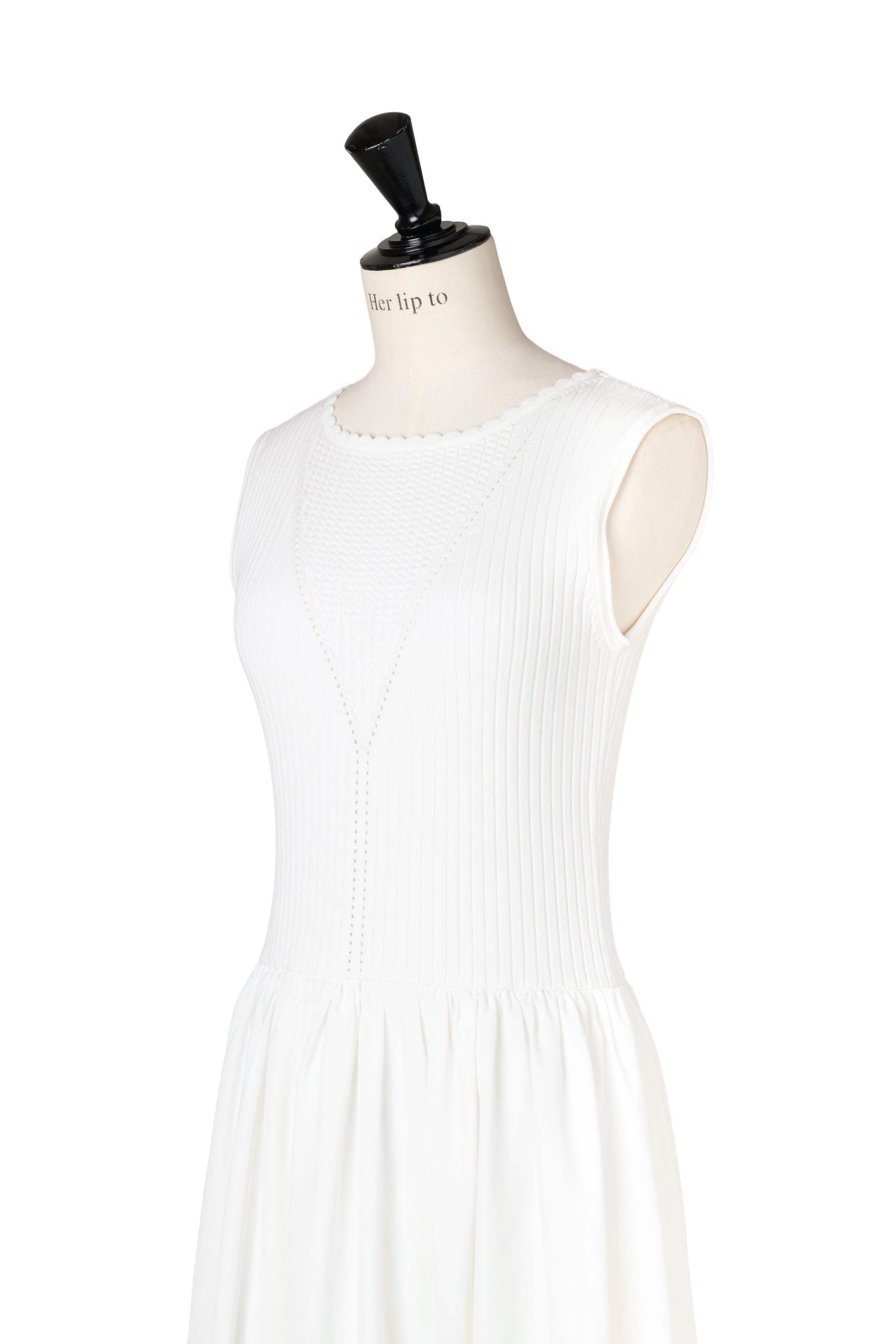 Essentia］Eyelet Knit Docking Dress