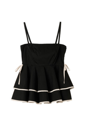【5月下旬發送】【black】Lumiere Frilled Peplum Top