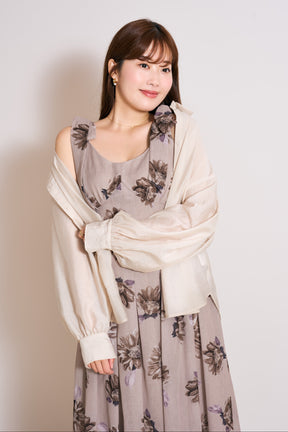 【新色】Sunflower-Printed Midi Dress