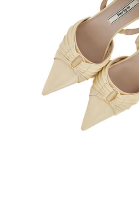 【Ships in early June】Pointed-Toe Gold Buckle Shoes