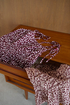[New Color] Cherry Pattern Strap Top