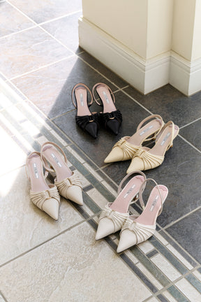 【Ships in early June】Pointed-Toe Gold Buckle Shoes
