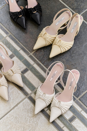 【Ships in early June】Pointed-Toe Gold Buckle Shoes