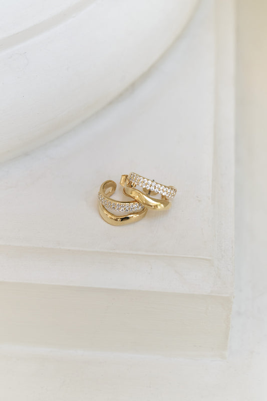 Crystal Double Hoop Pierces/Earrings
