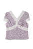 Cherry Pattern Lace Trim Top