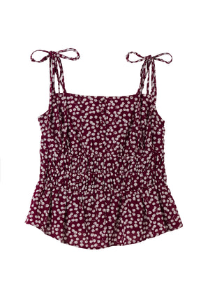 [New Color] Cherry Pattern Strap Top
