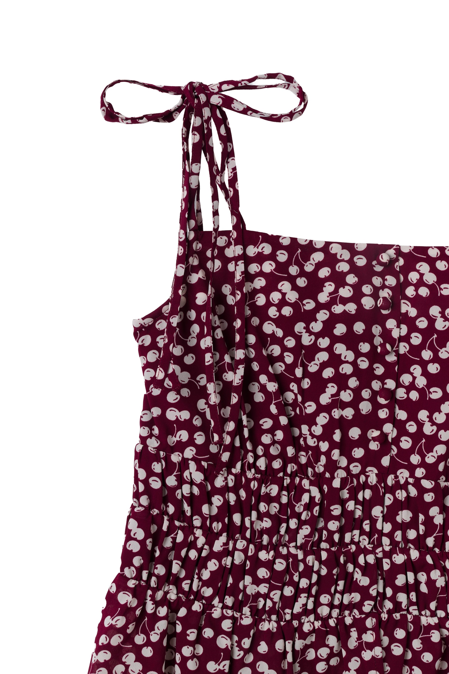[New Color] Cherry Pattern Strap Top