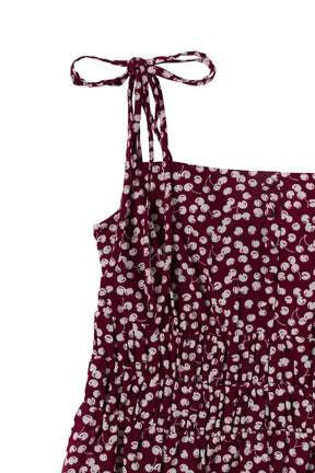 [New Color] Cherry Pattern Strap Top