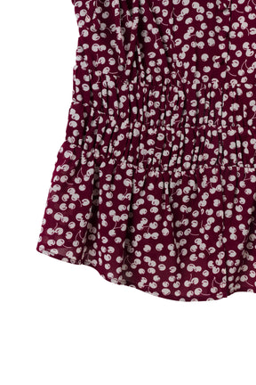 [New Color] Cherry Pattern Strap Top