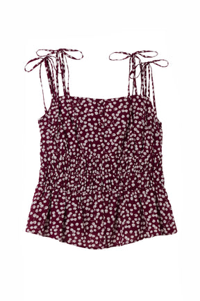 [New Color] Cherry Pattern Strap Top