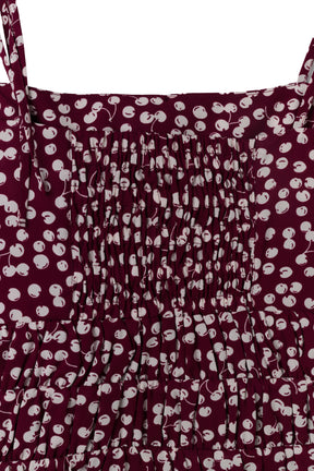[New Color] Cherry Pattern Strap Top