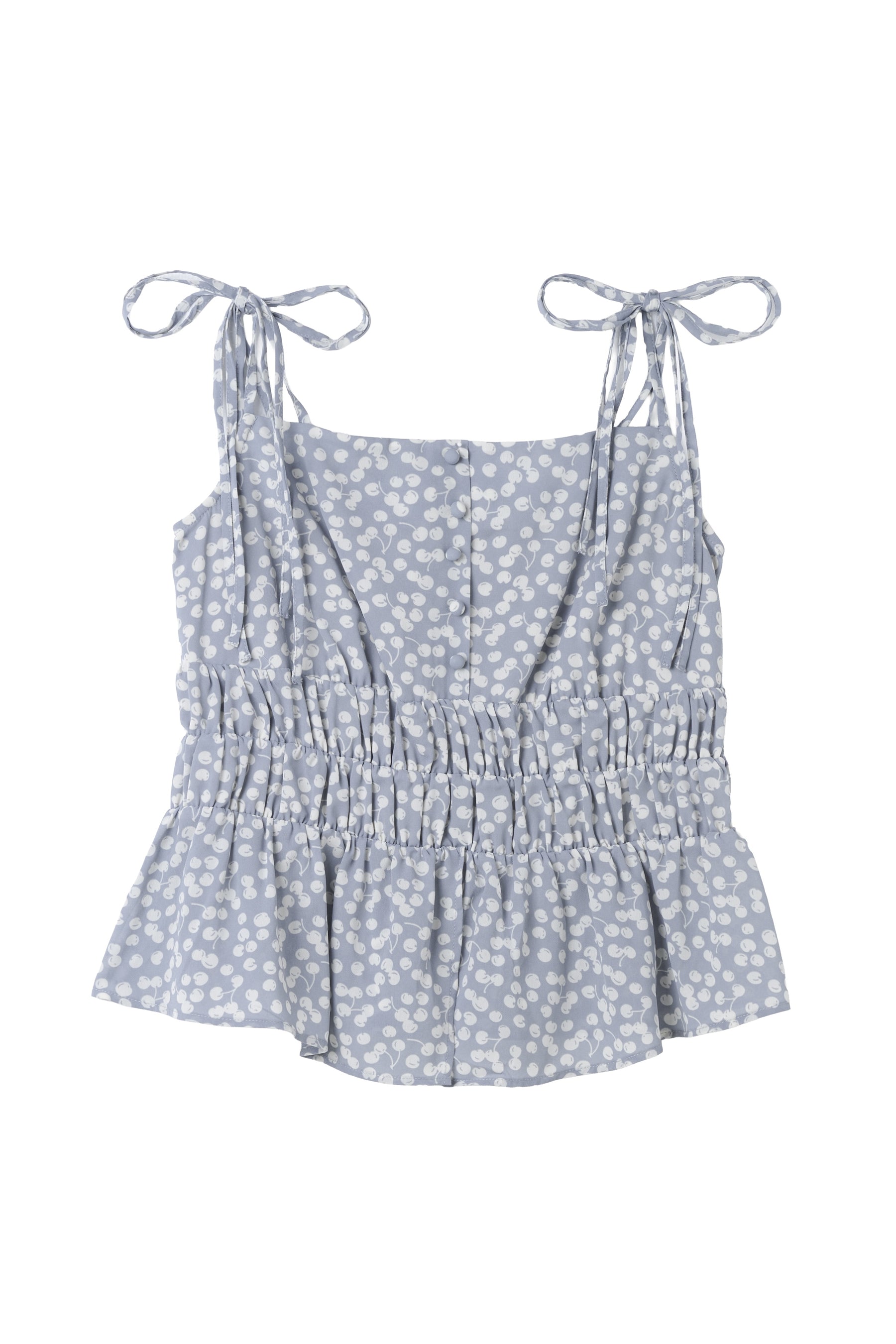 [New Color] Cherry Pattern Strap Top