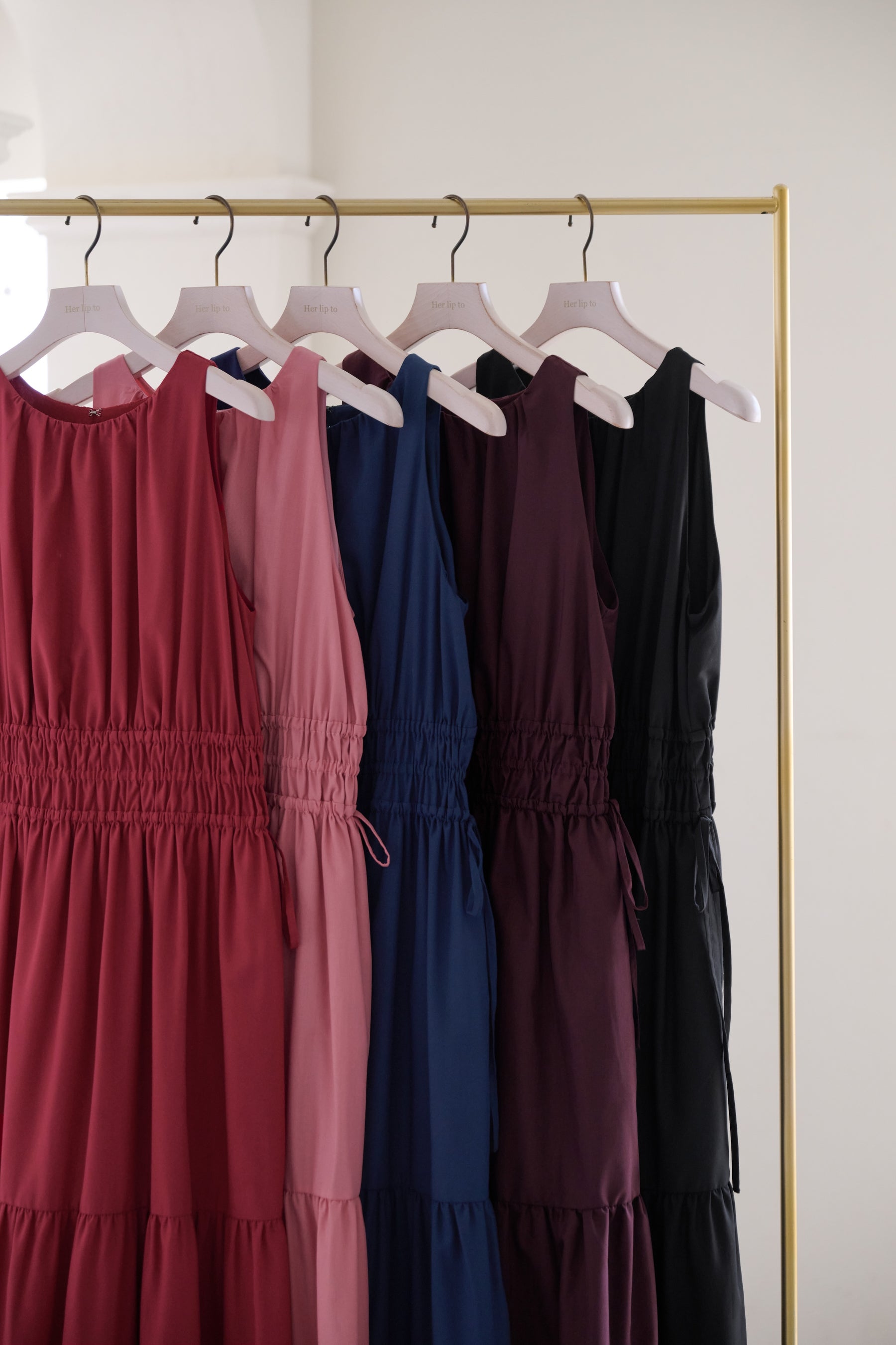 【新色】Riviera Bow Tiered Long Dress