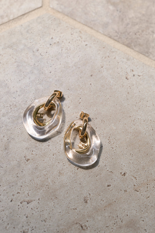 Clear Drop Hoop Pierces/Earrings