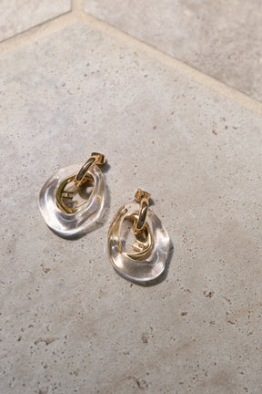 Clear Drop Hoop Pierces/Earrings
