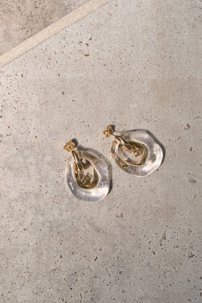 Clear Drop Hoop Pierces/Earrings