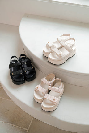 【新色】Trois Tweed Platform Sandals