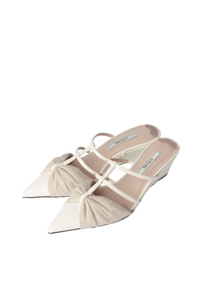 Bow-Detail Double Strap Mules