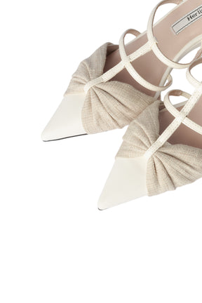Bow-Detail Double Strap Mules