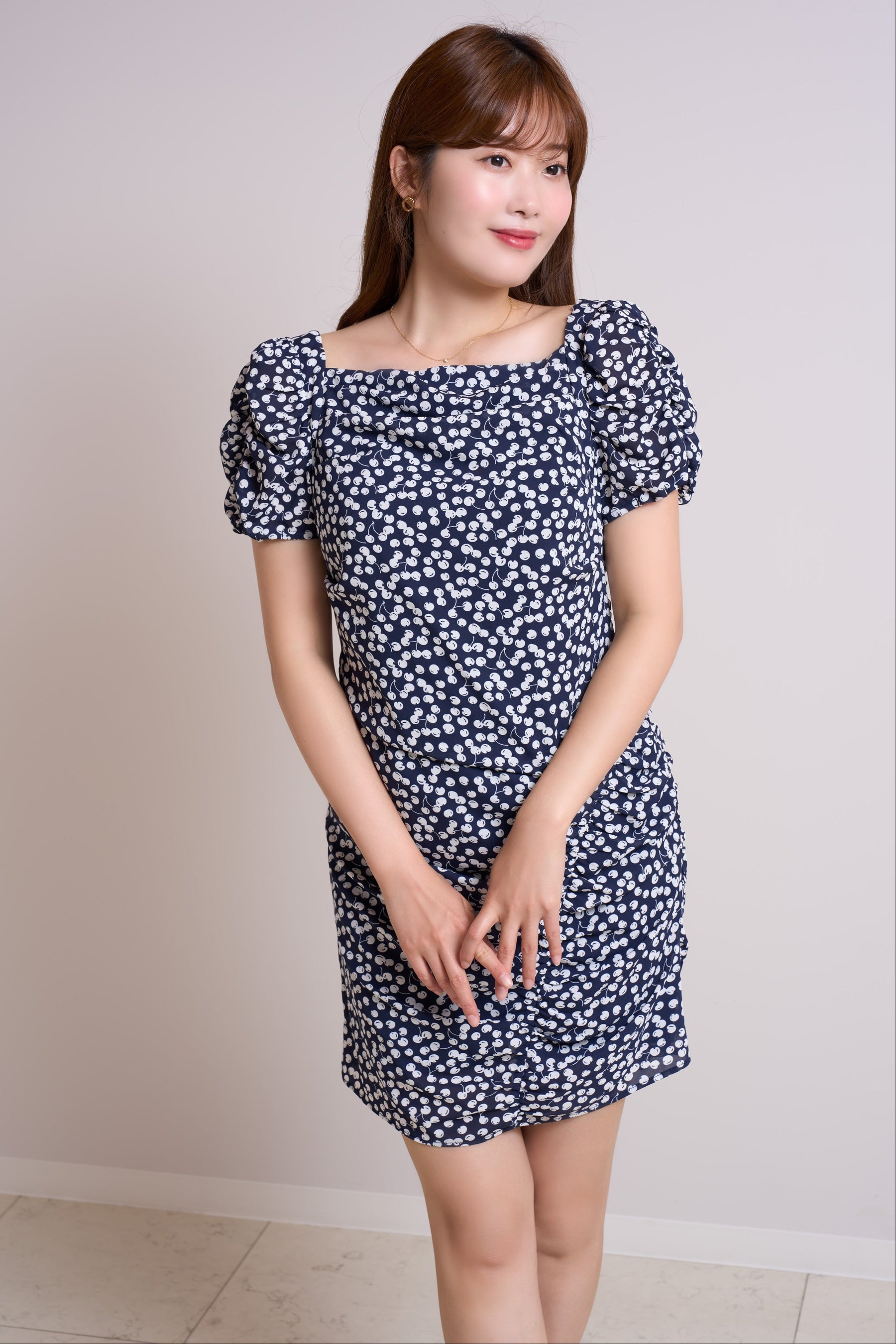 Draped Cherry Pattern Mini One-Piece