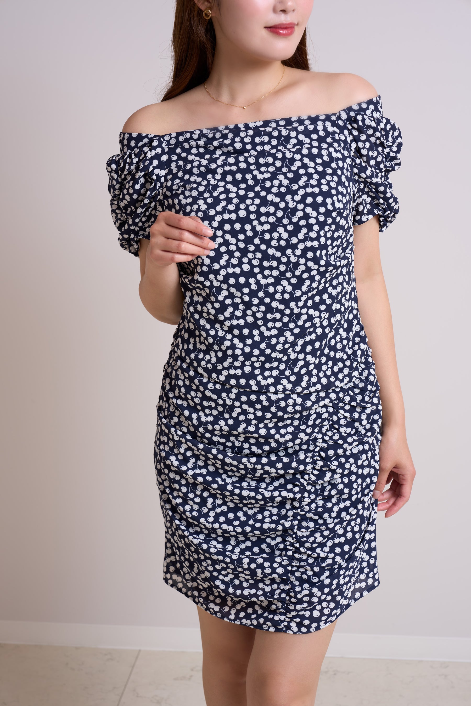Draped Cherry Pattern Mini One-Piece