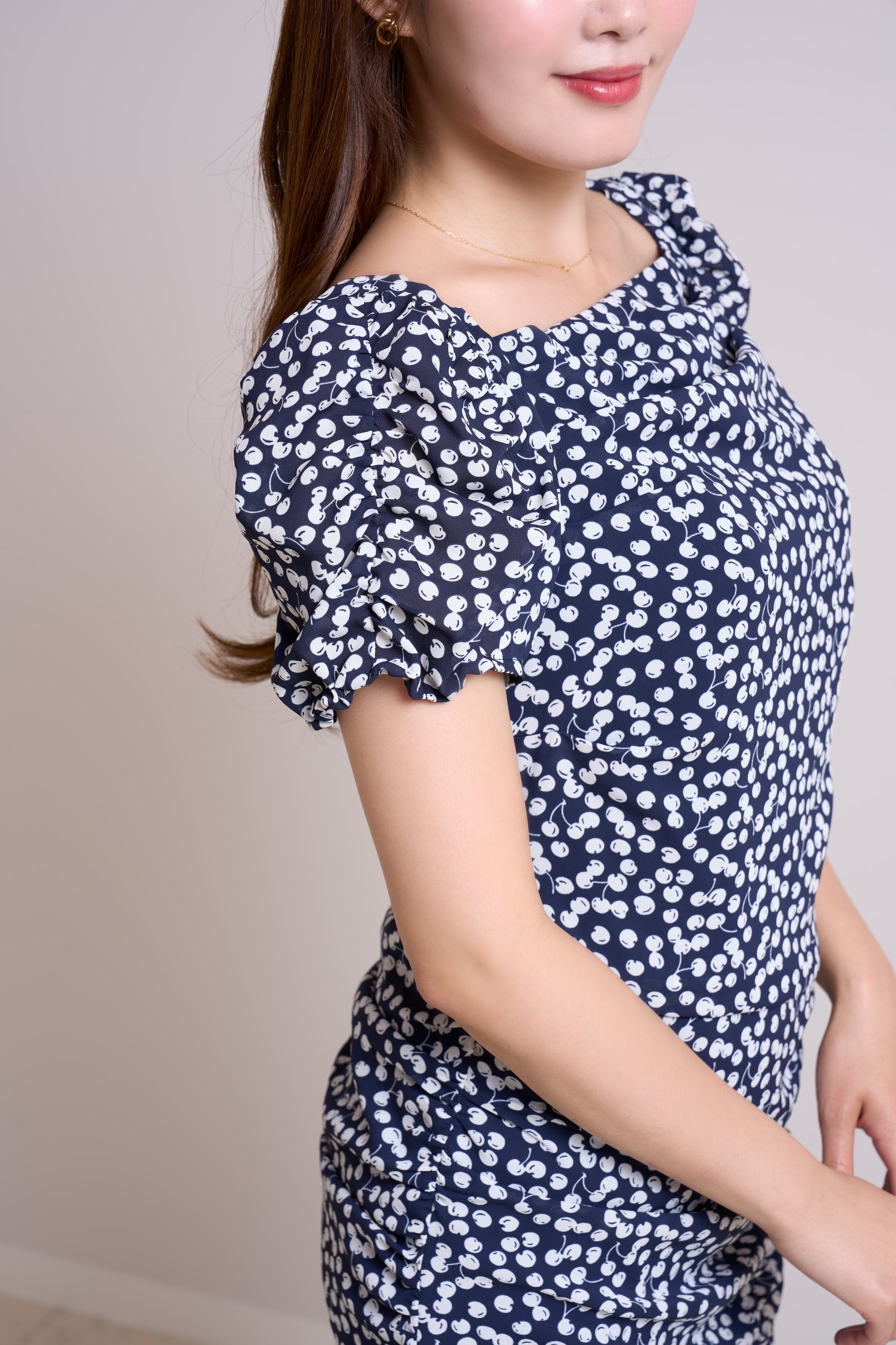 Draped Cherry Pattern Mini One-Piece