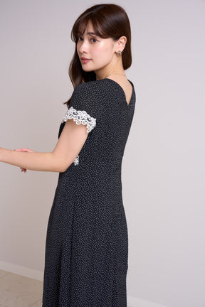 Polka-Dot Lace-Trim Dress