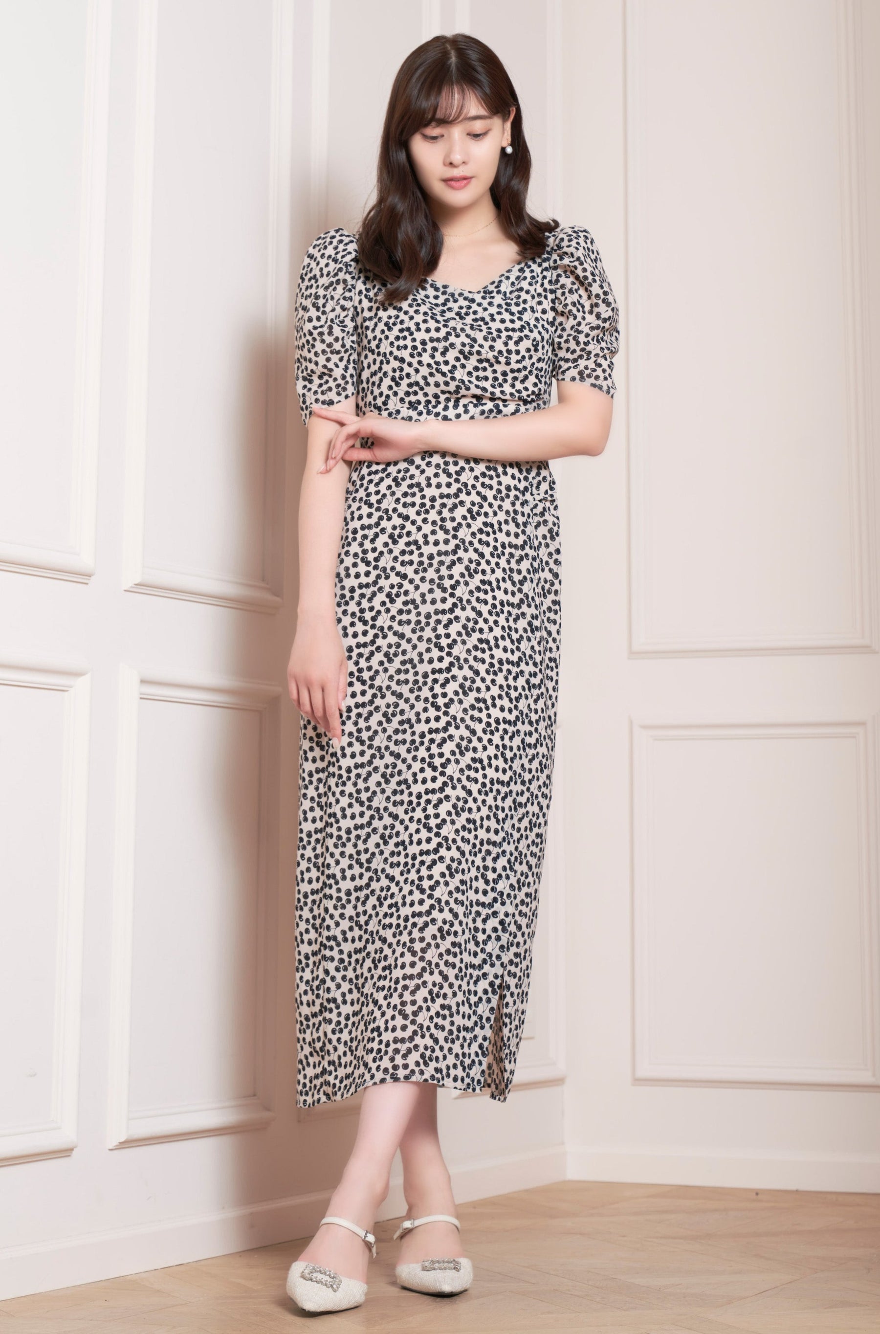 Cherry Pattern Cache-Coeur One-Piece