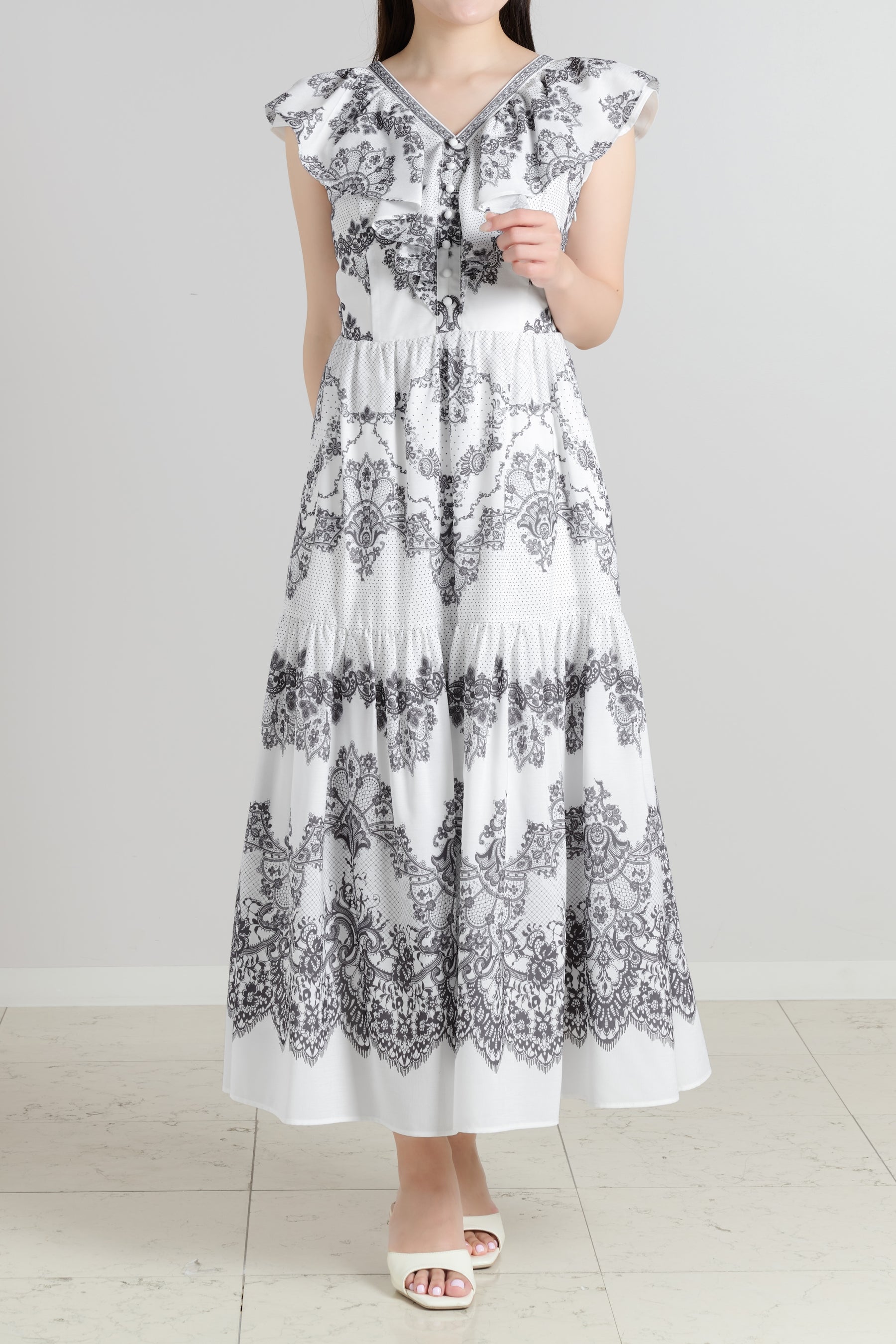 Jendaya Lace-Print Dress