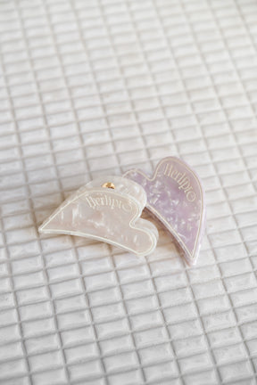 Opal Heart Hair Clip