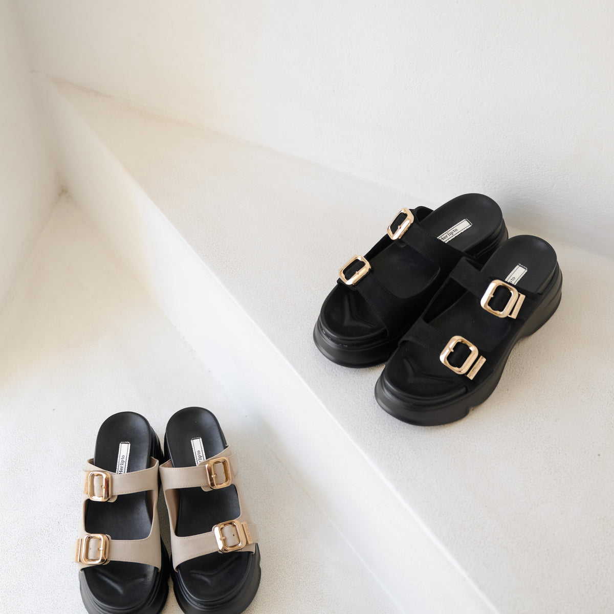 Double-Strap Platform Sandals
