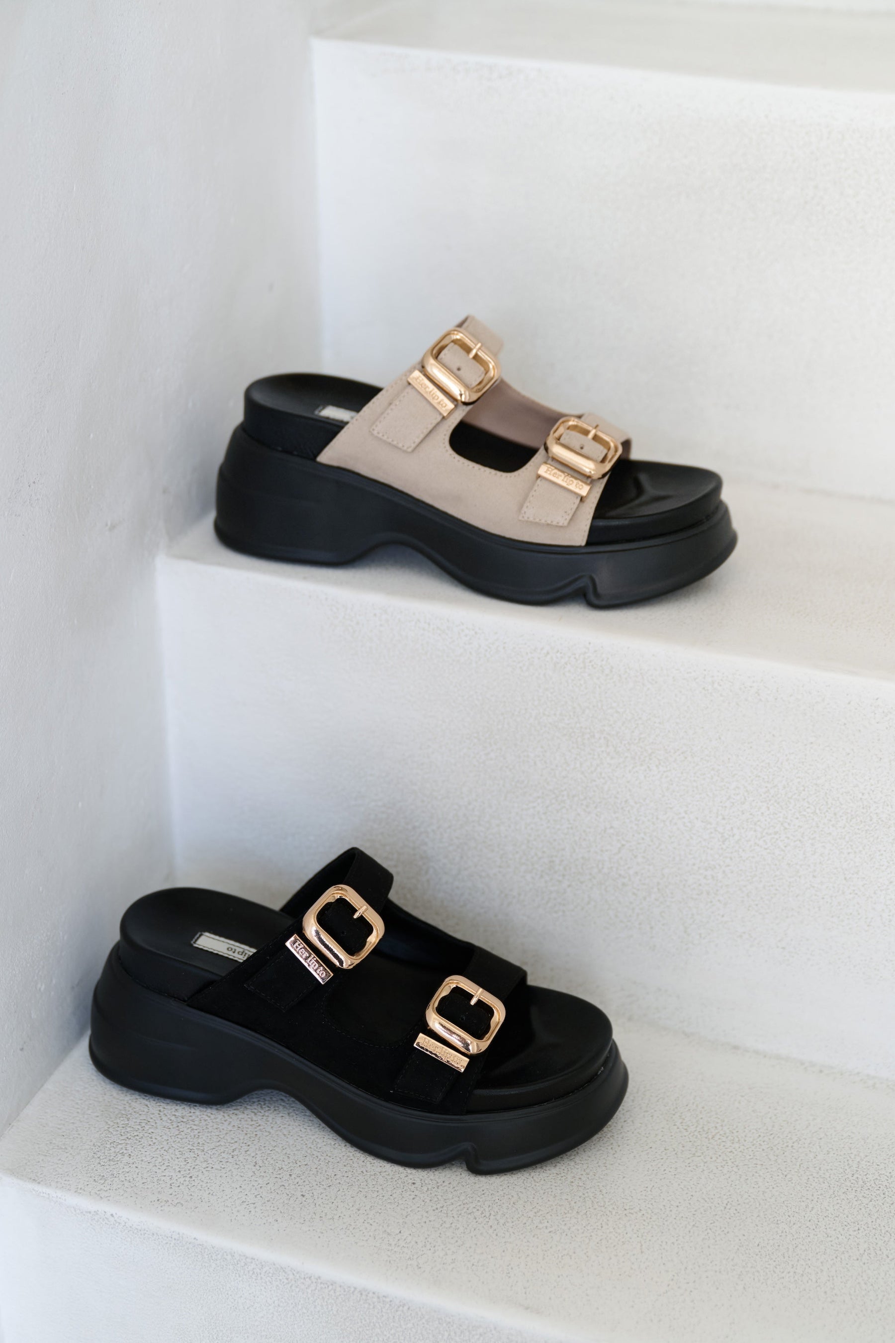 Double-Strap Platform Sandals
