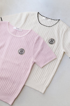 H Emblem Knit Top