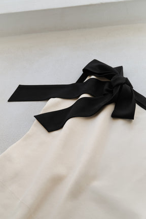 Two-Tone Bow Knit Top