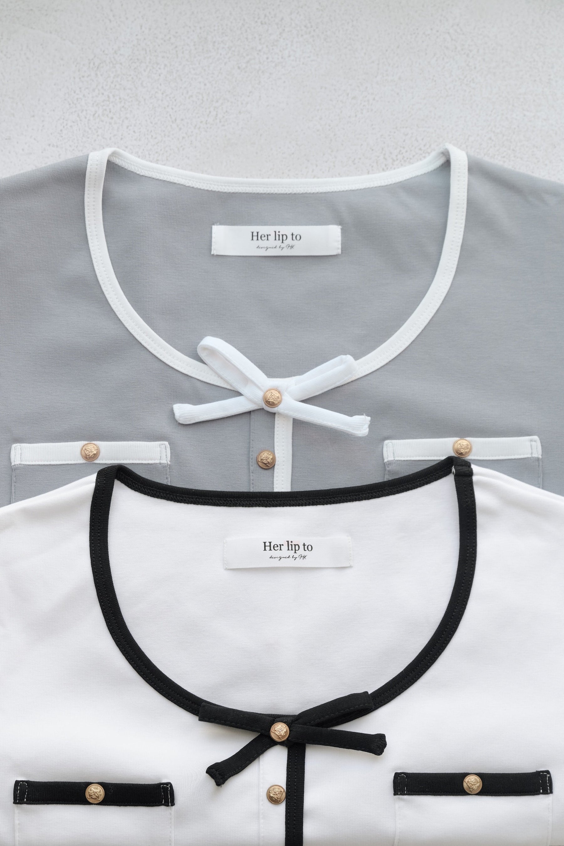 Two-Tone Ribbon-Trim Tee