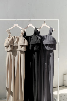 Double-Tiered Back-Ribbon Jumpsuit