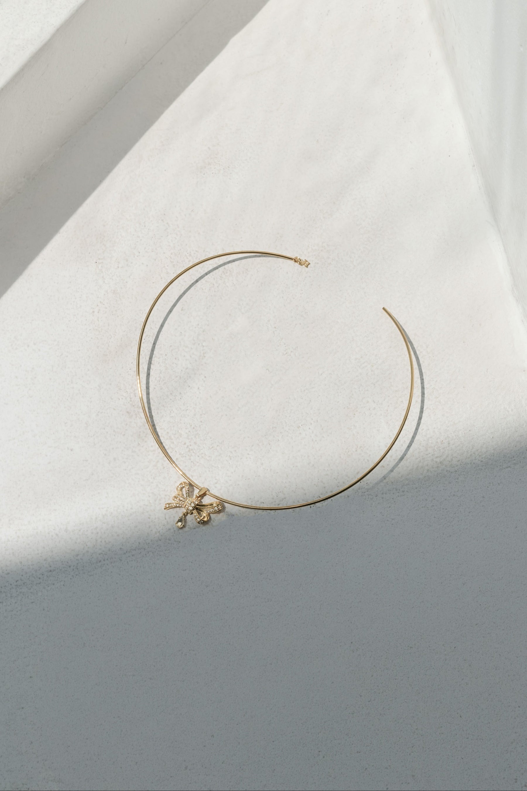 Double Crystal Ribbon Choker
