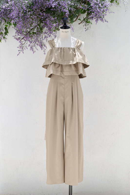 Double-Tiered Back-Ribbon Jumpsuit