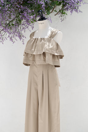 Double-Tiered Back-Ribbon Jumpsuit