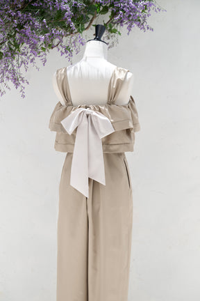 Double-Tiered Back-Ribbon Jumpsuit
