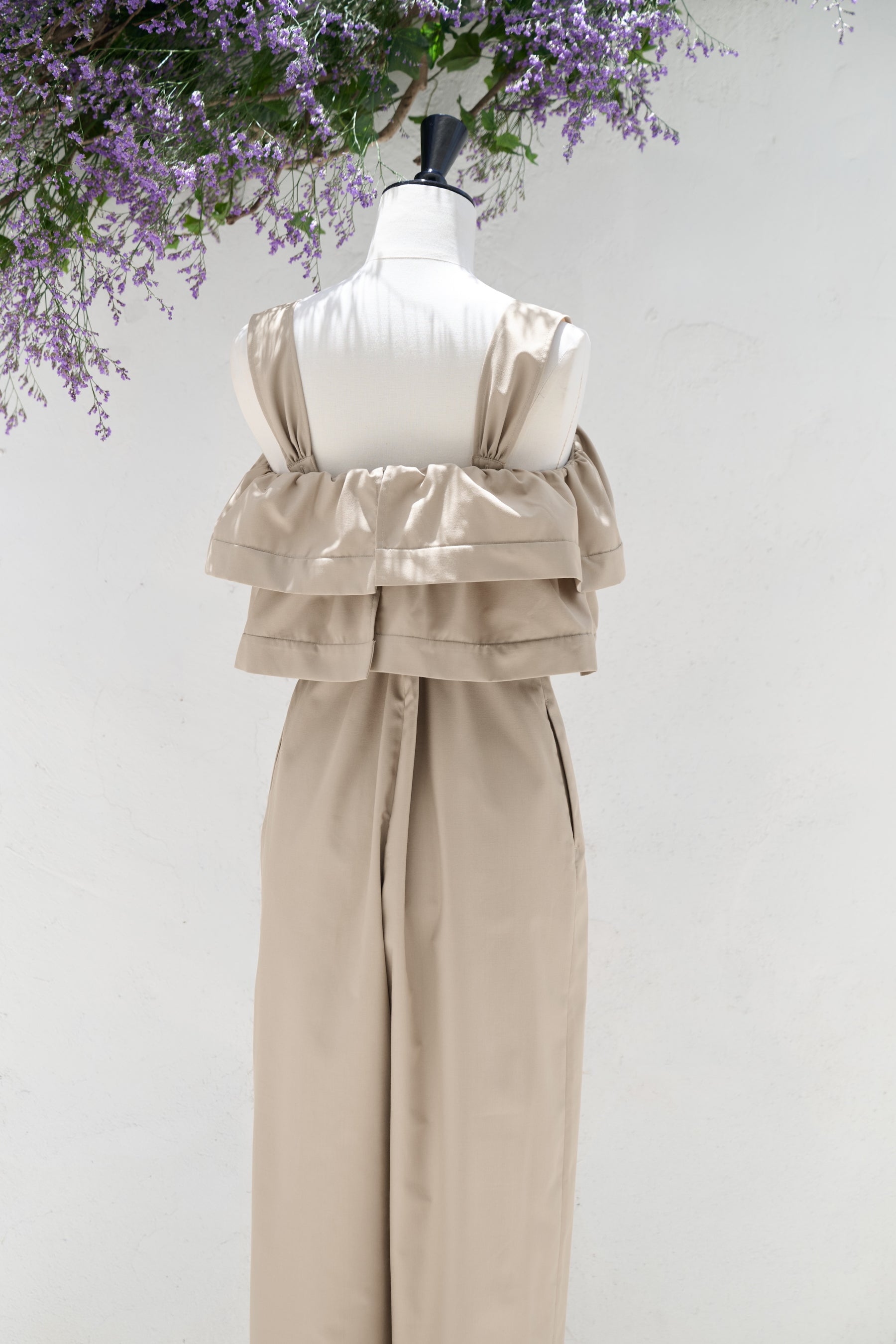 Double-Tiered Back-Ribbon Jumpsuit
